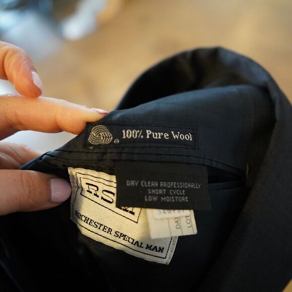 Vintage BURBERRY Men 100% Wool Blazer Jacket Size XL See Measurement - Picture 7 of 9